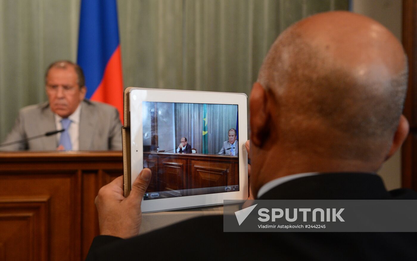 Meeting of Russian Foreign Minister Sergei Lavrov and his Mauritanian counterpart Ahmed Ould Teguedi