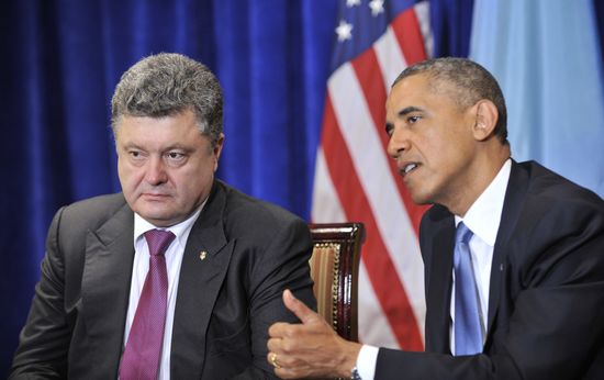 Barack Obama meets with Petro Poroshenko