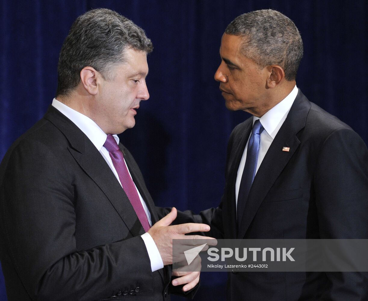 Barack Obama meets with Petro Poroshenko