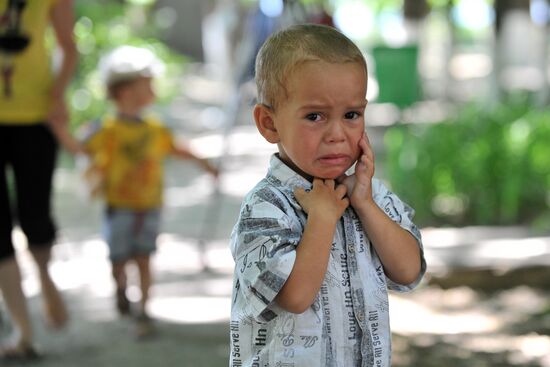 Ukrainian refugees at Dmitriadovsky recreation center, Rostov Region