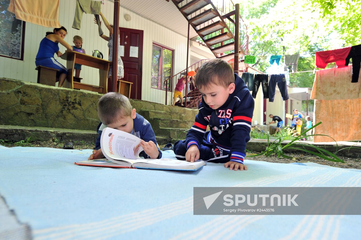 Ukrainian refugees at Dmitriadovsky recreation center, Rostov Region