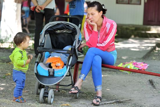 Ukrainian refugees at Dmitriadovsky recreation center, Rostov Region