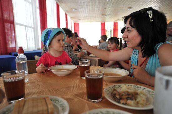 Ukrainian refugees at Dmitriadovsky recreation center, Rostov Region