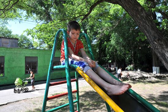 Ukrainian refugees at Dmitriadovsky recreation center, Rostov Region