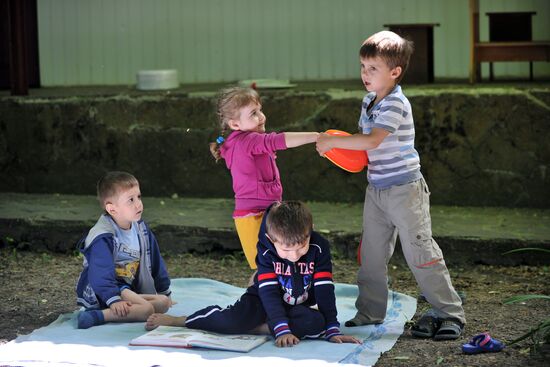 Ukrainian refugees at Dmitriadovsky recreation center, Rostov Region