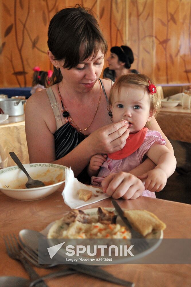 Ukrainian refugees at Dmitriadovsky recreation center, Rostov Region