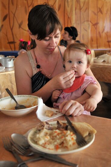 Ukrainian refugees at Dmitriadovsky recreation center, Rostov Region