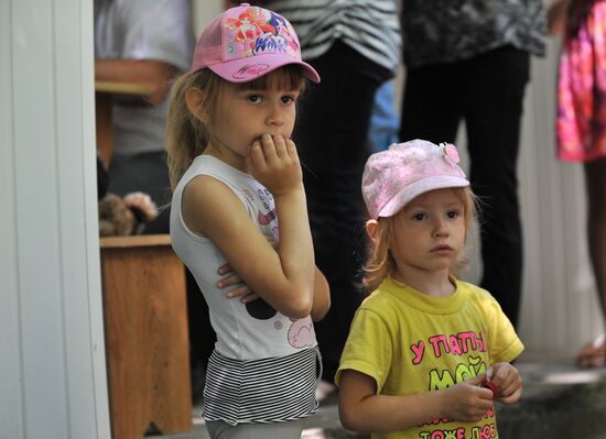 Ukrainian refugees at Dmitriadovsky recreation center, Rostov Region