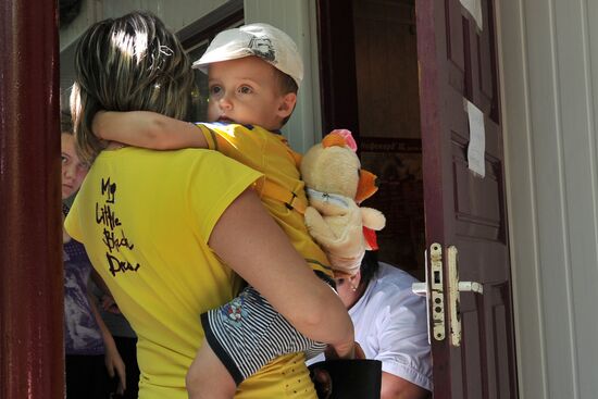 Ukrainian refugees at Dmitriadovsky recreation center, Rostov Region