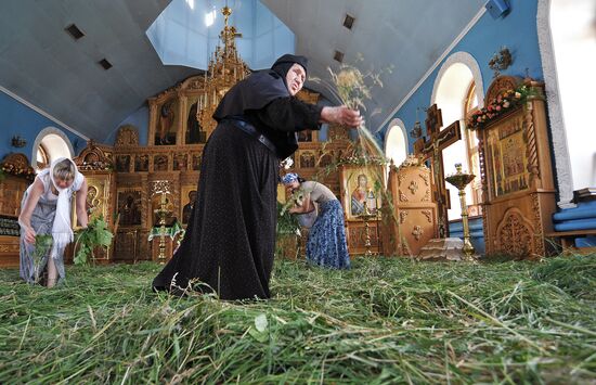 Preparations for celebrating the Trinity in Rostov-on-Don