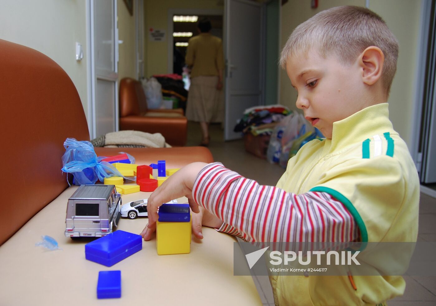 Refugees from Ukraine in Red Cross office in Belgorod