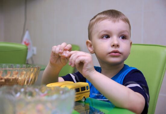 Refugees from Ukraine in Red Cross office in Belgorod