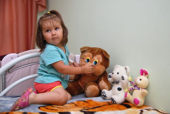 Refugees from Ukraine in Red Cross office in Belgorod