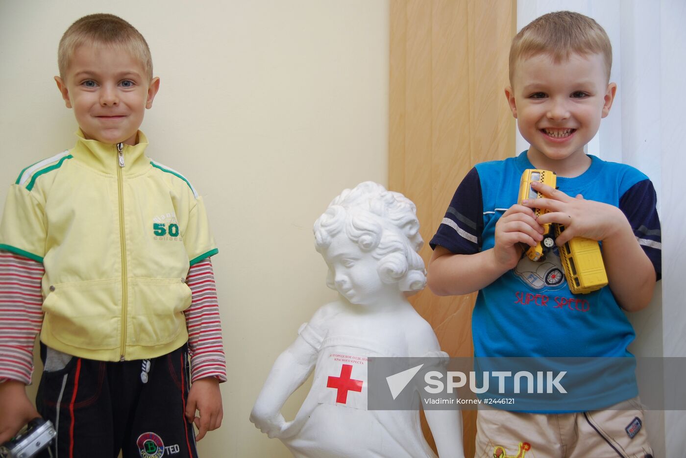 Refugees from Ukraine in Red Cross office in Belgorod