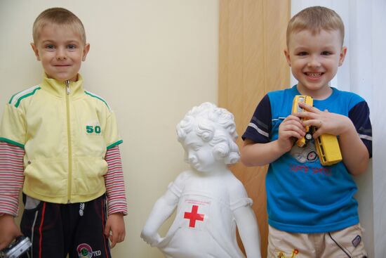 Refugees from Ukraine in Red Cross office in Belgorod