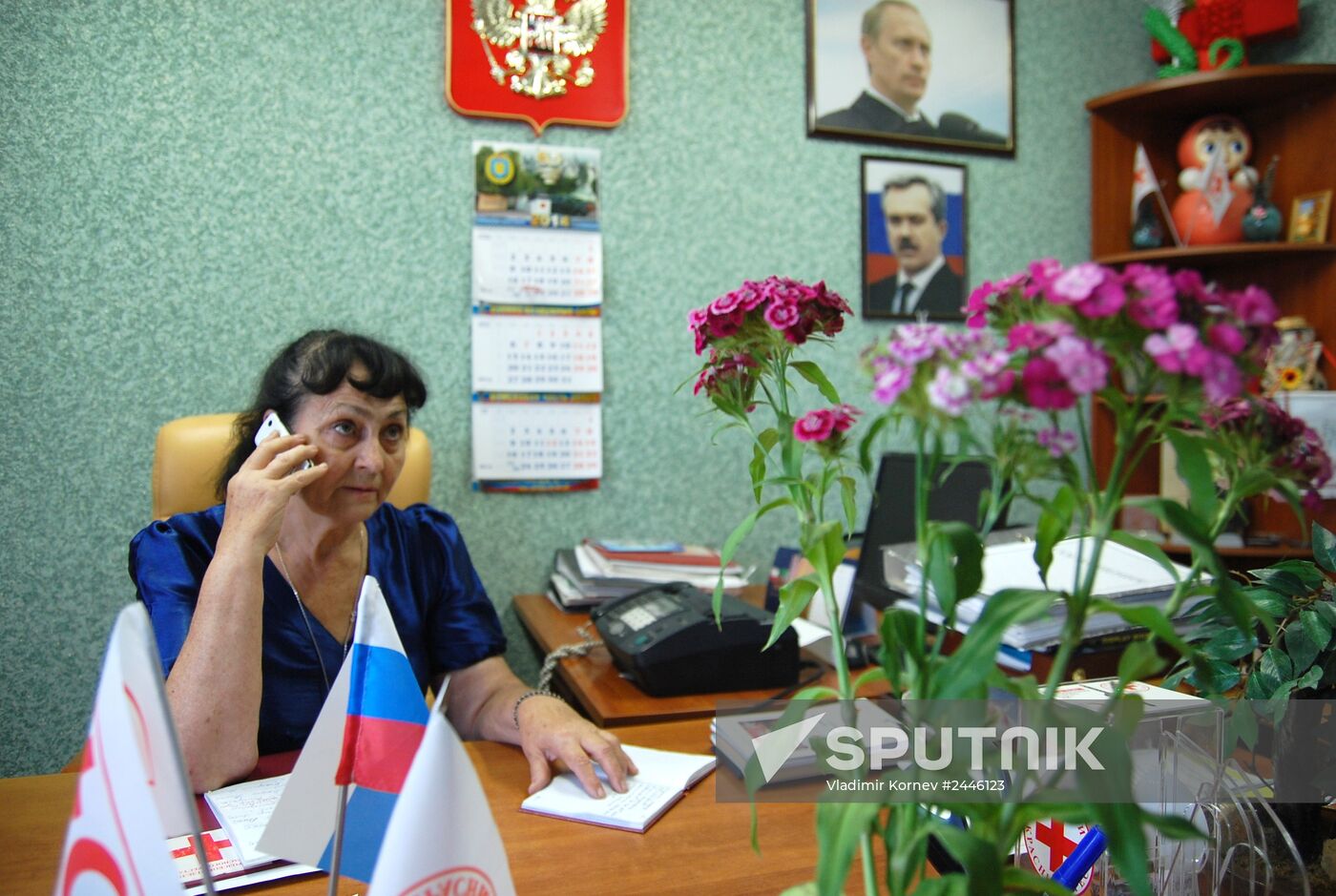 Refugees from Ukraine in Red Cross office in Belgorod