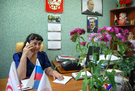 Refugees from Ukraine in Red Cross office in Belgorod