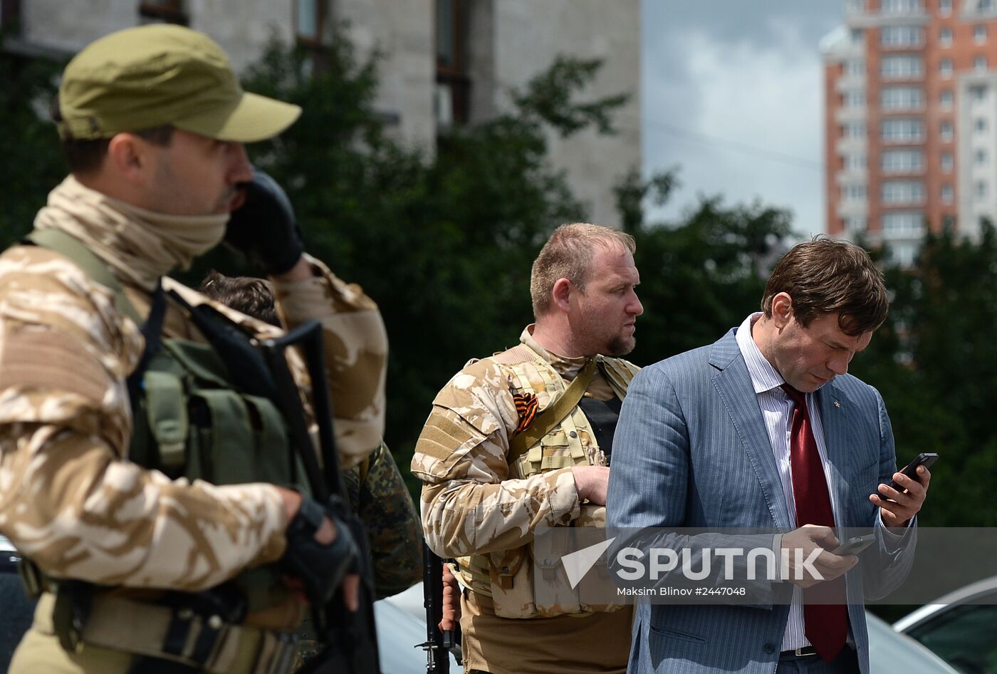 Briefing of Oleg Tsarev and Alexander Boroday in Donetsk