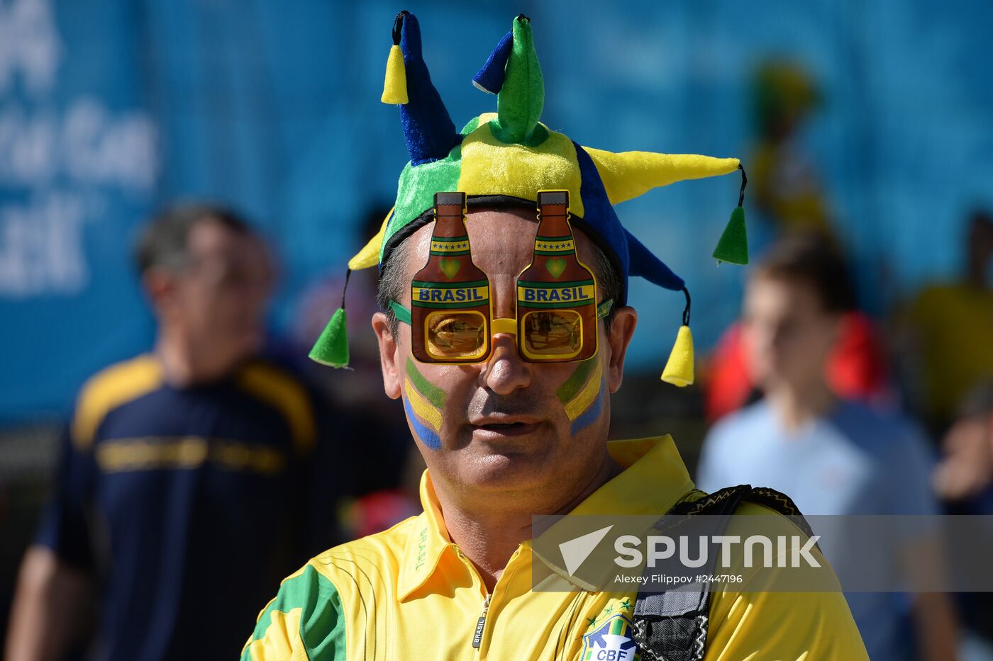 Football. Preparations for first match of FIFA World Cup 2014