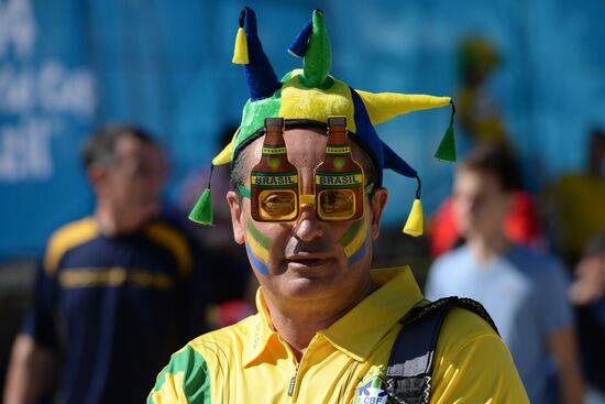 Football. Preparations for first match of FIFA World Cup 2014