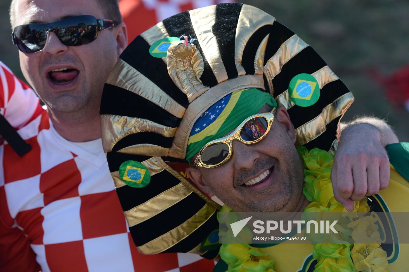 Football. Preparations for first match of FIFA World Cup 2014