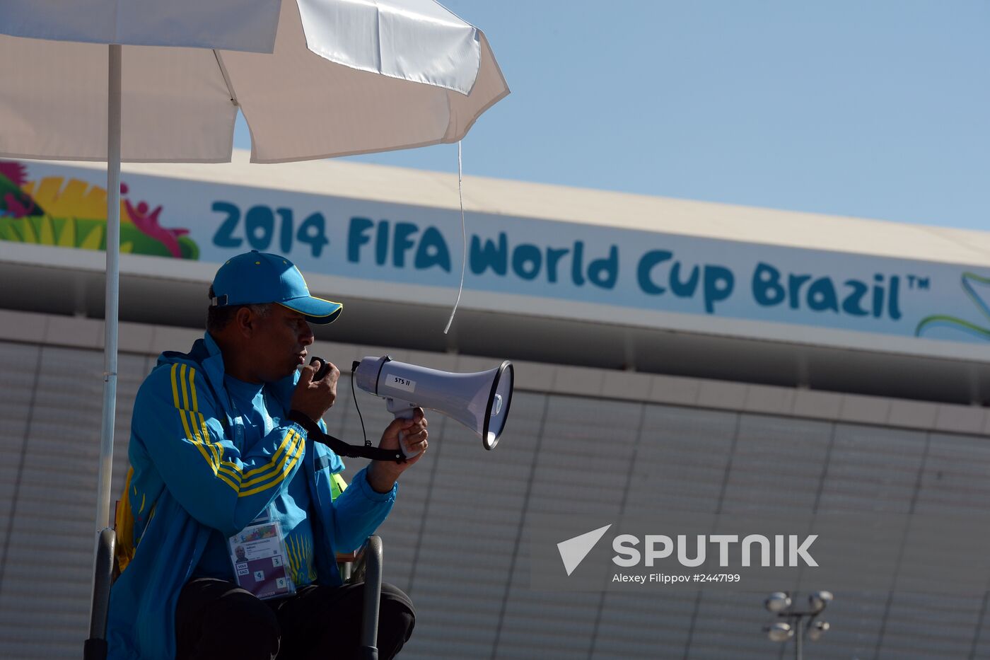 Football. Preparations for first match of FIFA World Cup 2014