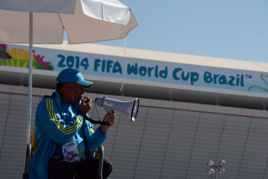 Football. Preparations for first match of FIFA World Cup 2014