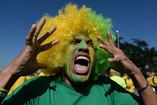 Football. Preparations for first match of FIFA World Cup 2014
