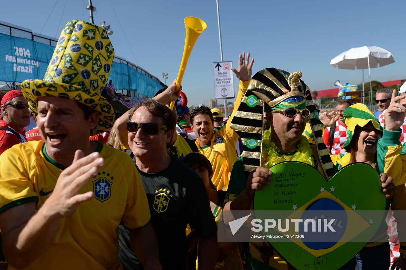 Football. Preparations for first match of FIFA World Cup 2014