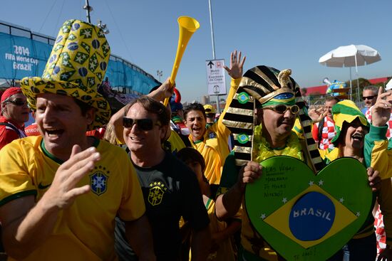 Football. Preparations for first match of FIFA World Cup 2014