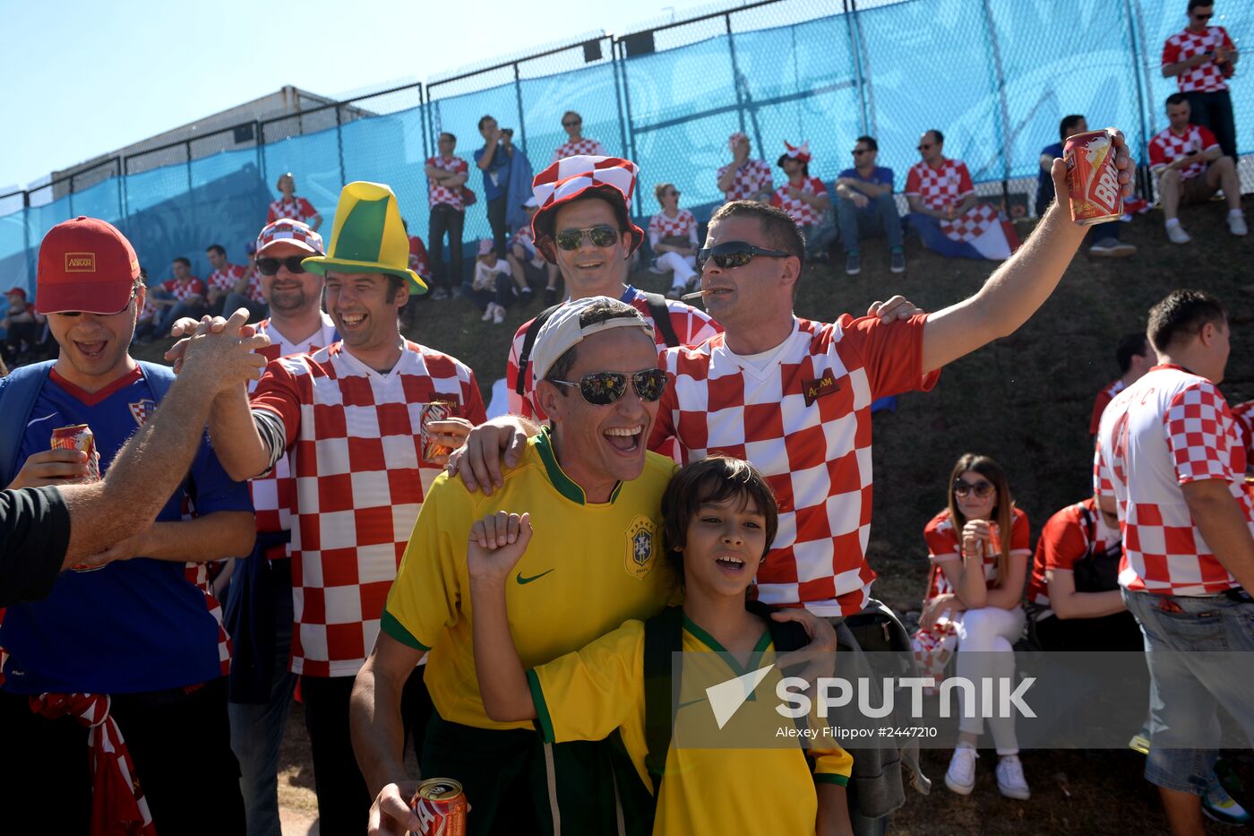 Football. Preparations for first match of FIFA World Cup 2014