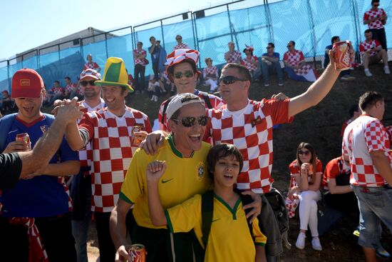Football. Preparations for first match of FIFA World Cup 2014