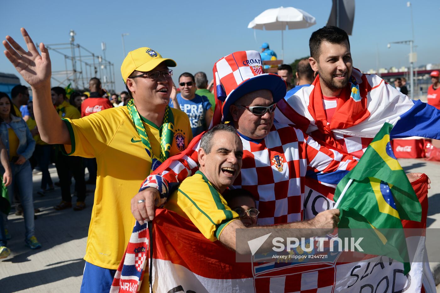 Football. Preparations for first match of FIFA World Cup 2014