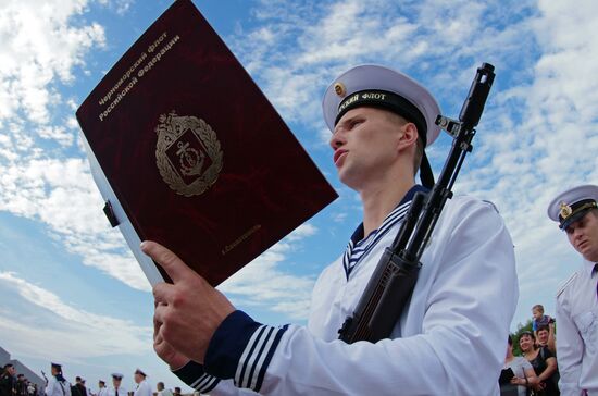 Black Sea fleet sailors take the oath of office in Sevastopol