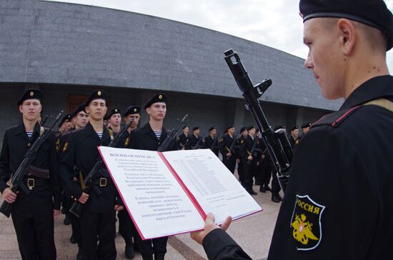 Black Sea fleet sailors take the oath of office in Sevastopol