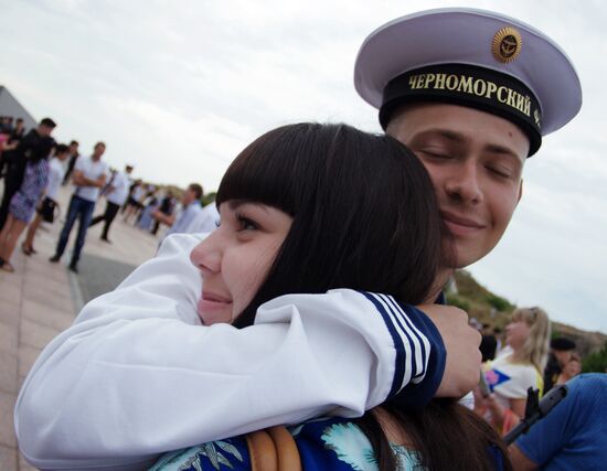 Black Sea fleet sailors take the oath of office in Sevastopol