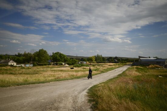 Impact point of Ukrainian Air Force Il-76 downed by Lugansk self-defense