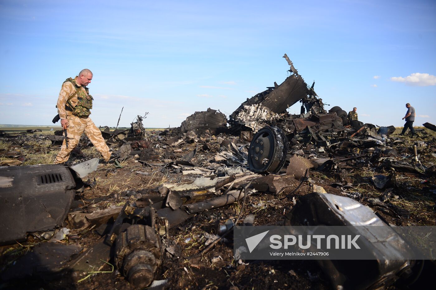 Impact point of Ukrainian Air Force Il-76 downed by Lugansk self-defense