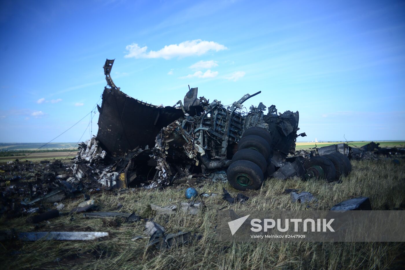 Impact point of Ukrainian Air Force Il-76 downed by Lugansk self-defense