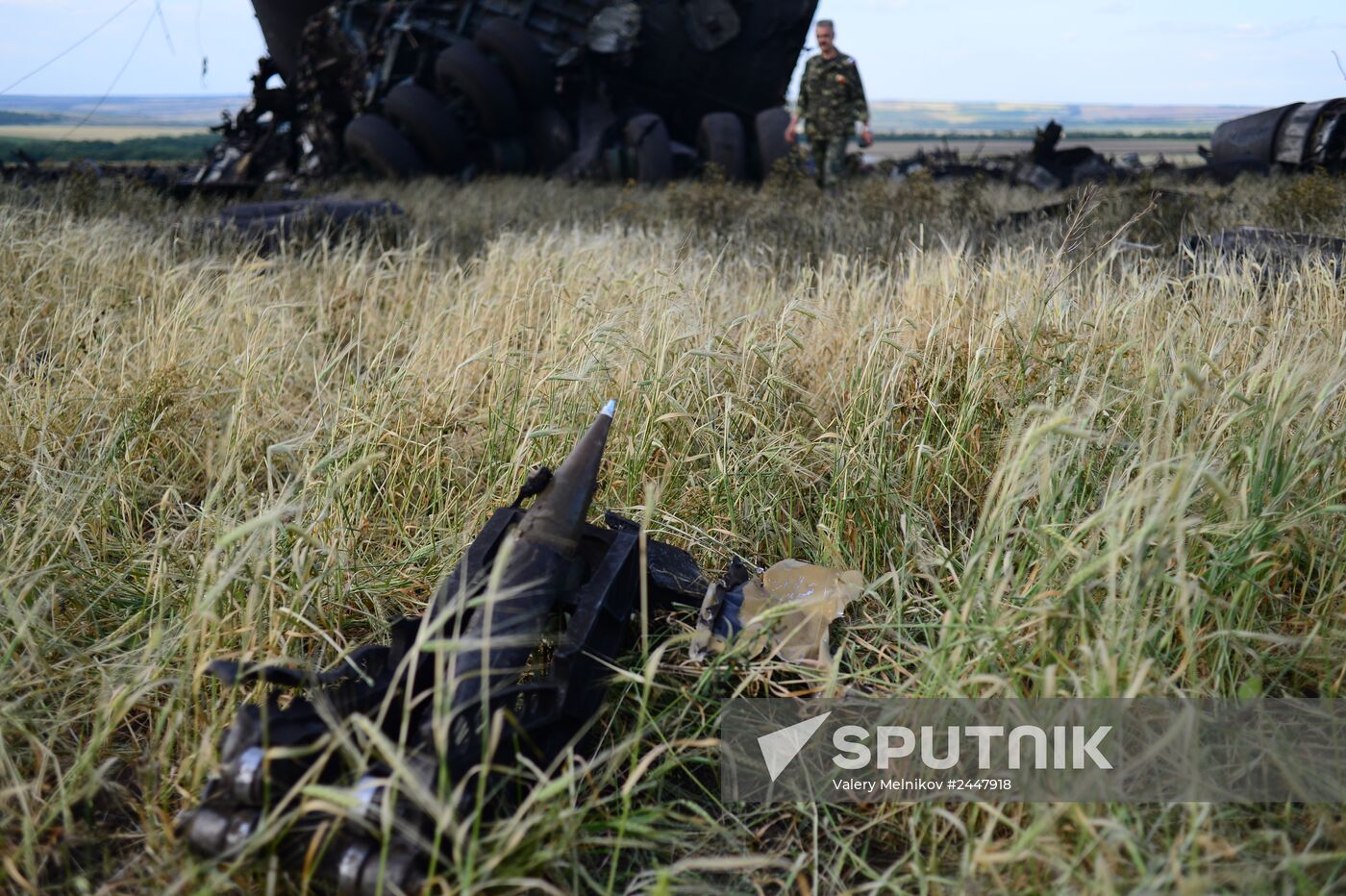 Impact point of Ukrainian Air Force Il-76 downed by Lugansk self-defense