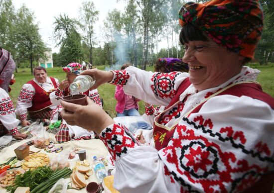 Celebrating ancient Rusal folk festival in Minsk region