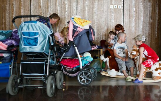 Refugees from Ukraine at Volzhskaya tourist camp in Volgograd Region