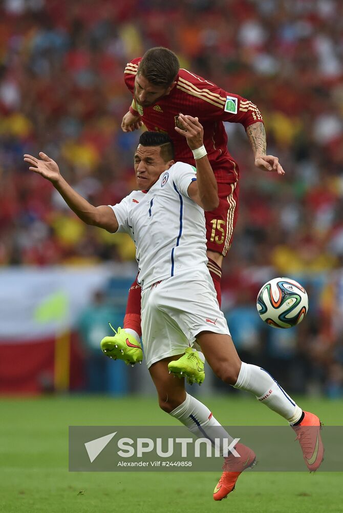The 2014 FIFA World Cup. Spain vs. Chile