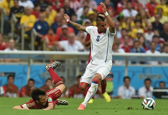 The 2014 FIFA World Cup. Spain vs. Chile