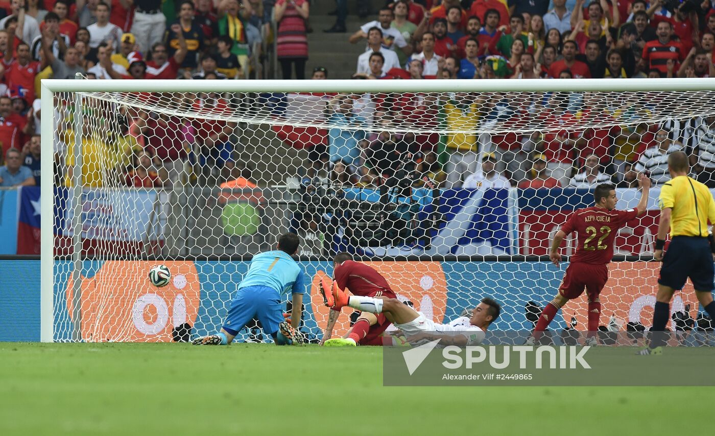 The 2014 FIFA World Cup. Spain vs. Chile