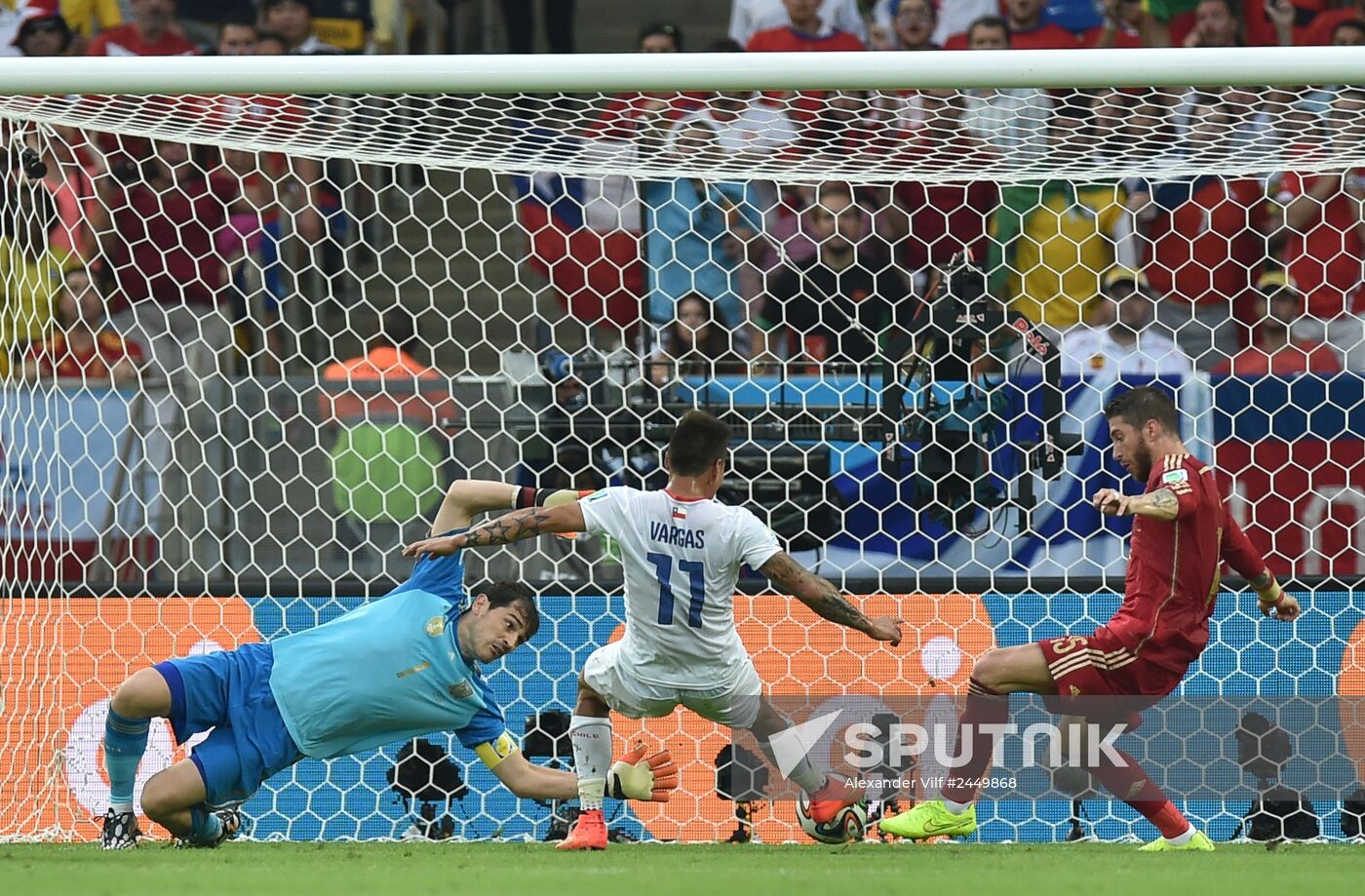 The 2014 FIFA World Cup. Spain vs. Chile