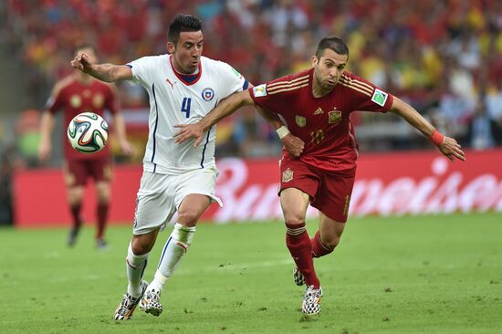 The 2014 FIFA World Cup. Spain vs. Chile