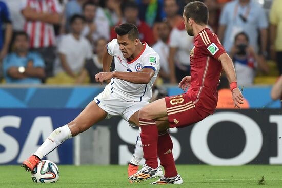 The 2014 FIFA World Cup. Spain vs. Chile