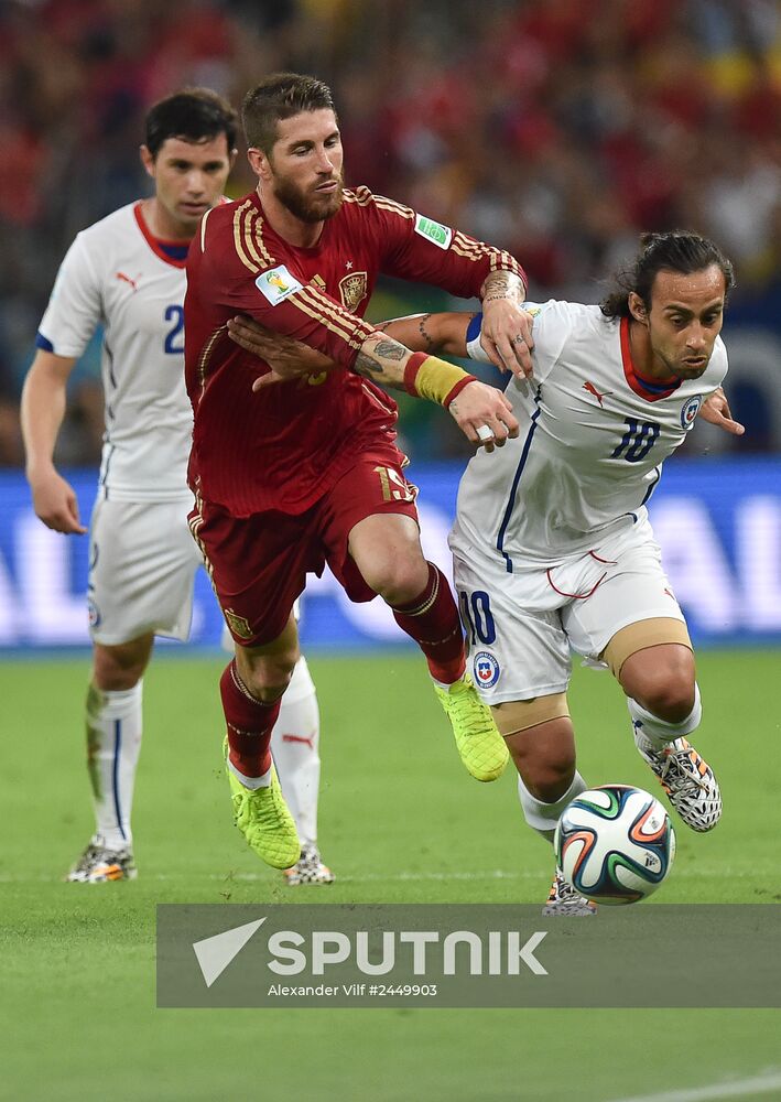 The 2014 FIFA World Cup. Spain vs. Chile