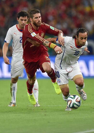 The 2014 FIFA World Cup. Spain vs. Chile